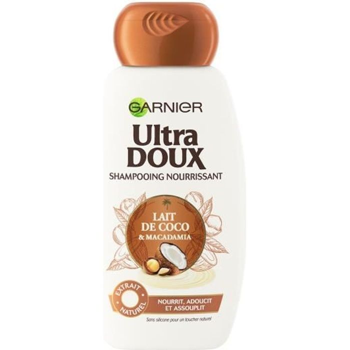 GARNIER Shampoing Ultra doux Lait de Coco et Macadamia - 250 ml
