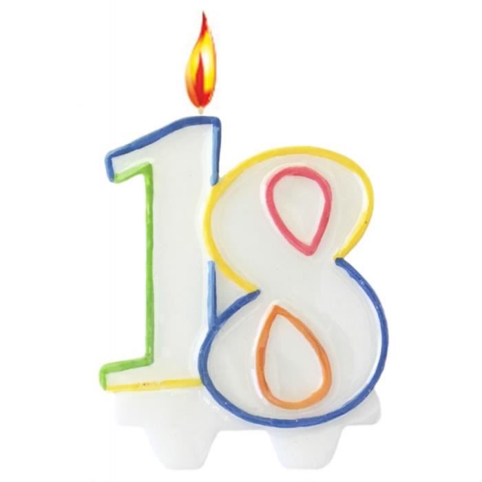 Bougie Anniversaire Numéro 18 Dorée 3D - Parfaite Pour Gâteaux, Mariages Et Célébrations Festives