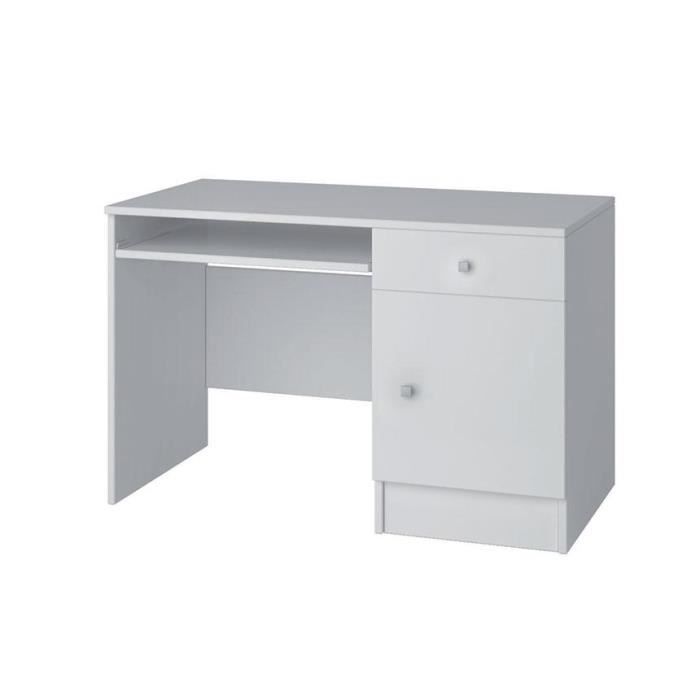 Bureau Blanc Miko 110 Cm Achat Vente Bureau Bureau Blanc Miko