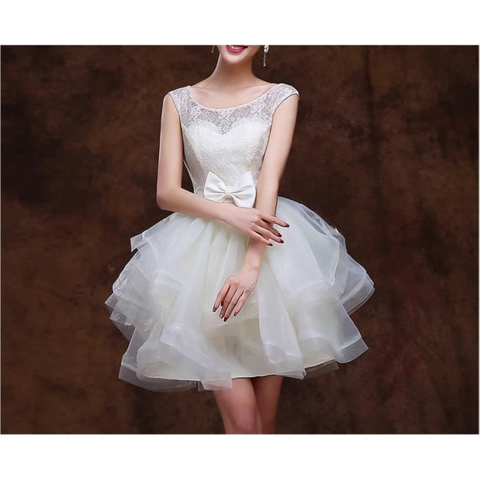 Robe blanche de mariee en dentelle de robes de soiree ...