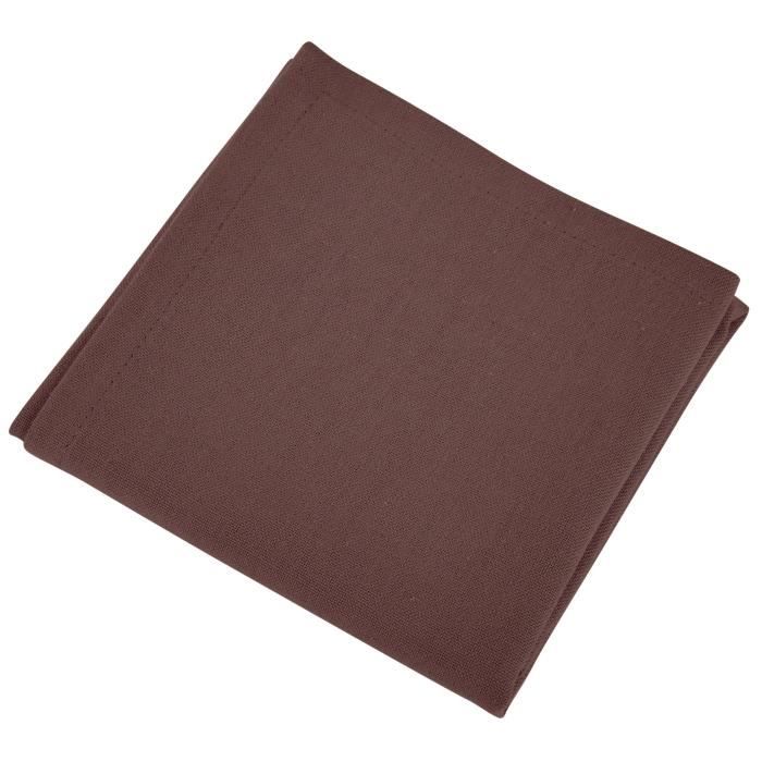 VENT DU SUD Lot de 12 serviettes de table YUCO - Châtaigne