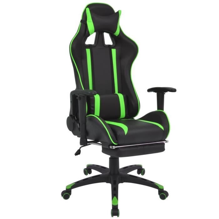 P72 Chaise De Bureau Inclinable Avec Repose Pied Vert Achat