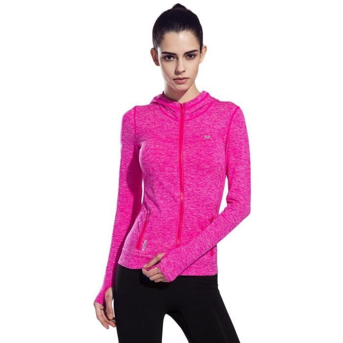 Veste /à Capuche Femme Sweat Veste Fitness Running Zipp/é