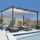 Pergola toit rétractable beige 3x4m tonnelle 4 pie
