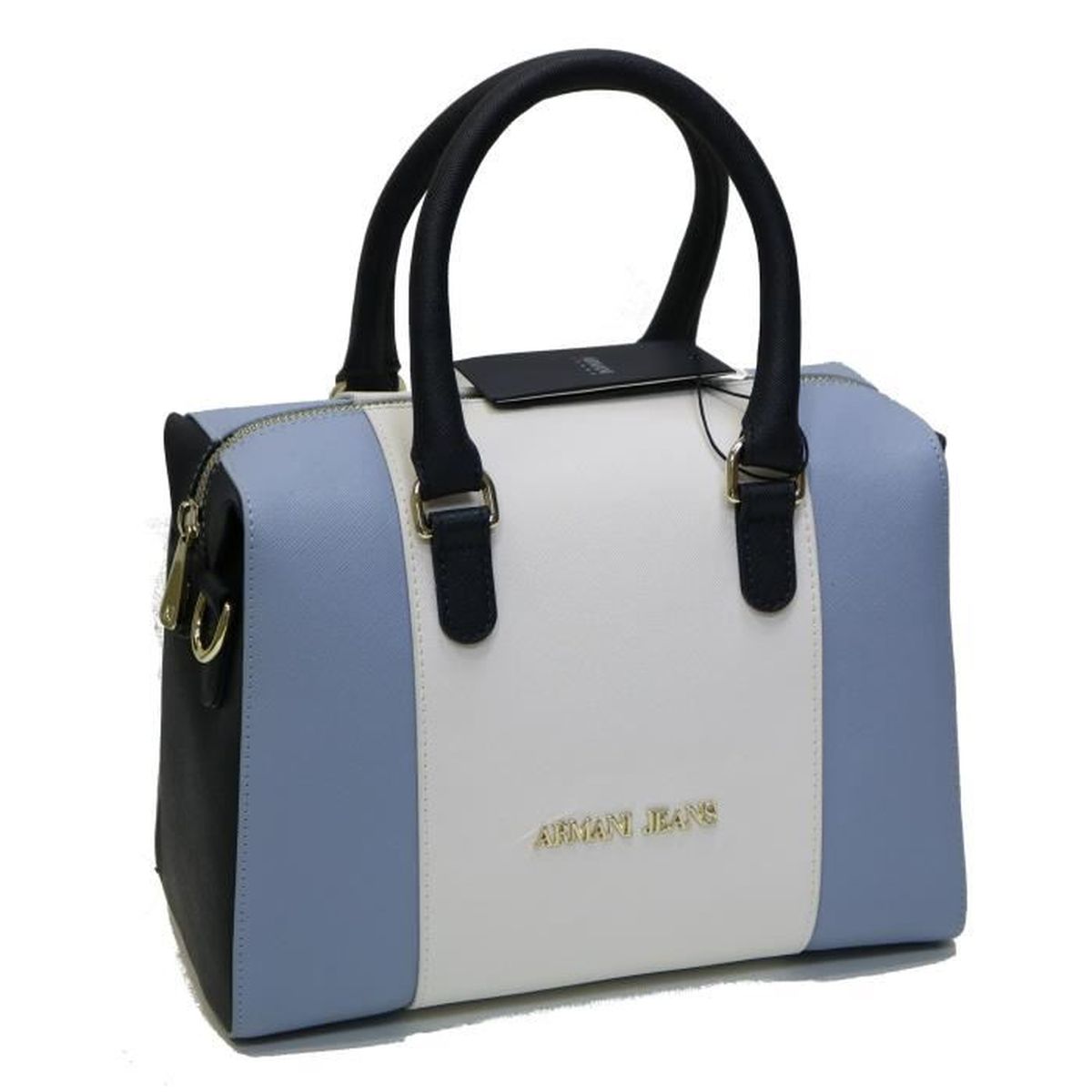 Petit sac polochon ARAMNI JEANS blanc, bleu ciel & marine ...