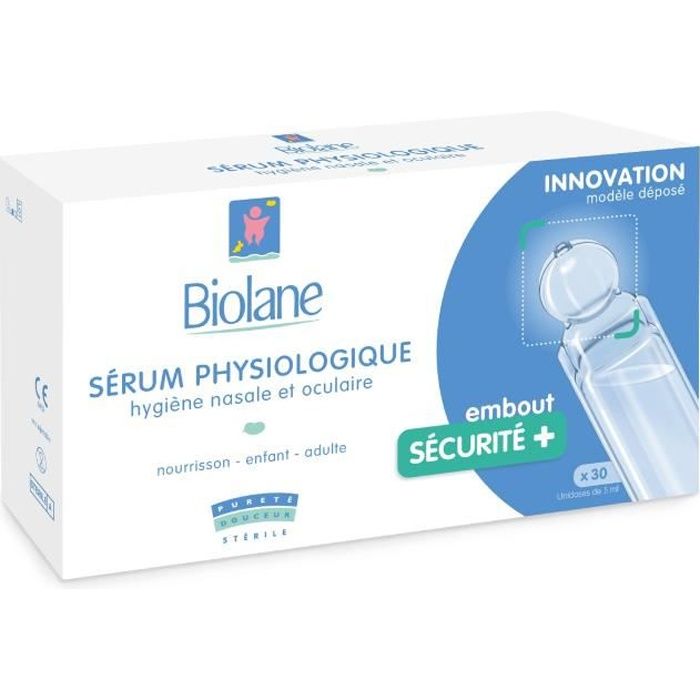 BIOLANE Sérum physiologique en unidoses de 5 ml