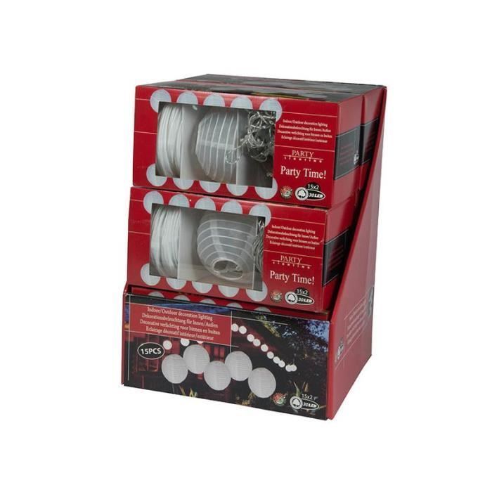 Guirlande lumineuse - 30 led - 15 ampoules - 230v