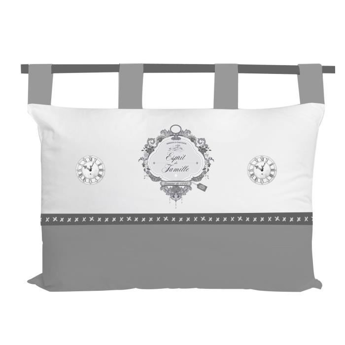 SOLEIL D' OCRE Tête de lit Esprit de Famille 100% coton - 45 x 70 cm - Blanc