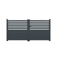PORTAIL - PORTILLON Portail battant Prato en aluminium - 400 x 140 cm PORTAIL - PORTILLON Portail battant Prato en aluminium - 400 x 140 cm
