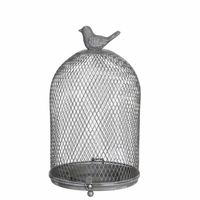 CAGE DÉCORATIVE HOUSE OF SEASONS Cage Déco Grise H25 x d14,5 cm CAGE DÉCORATIVE HOUSE OF SEASONS Cage Déco Grise H25 x d14,5 cm