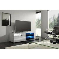 MEUBLE TV Moon 2 Meuble TV Design blanc mat avec blanc brill MEUBLE TV Moon 2 Meuble TV Design blanc mat avec blanc brill