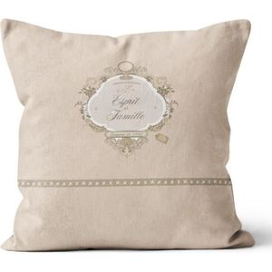 COUSSIN SOLEIL D' OCRE Coussin Esprit de Famille 100% coto