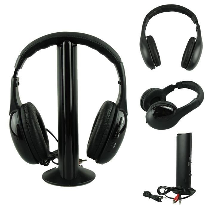 5 In 1 Wireless Headphone Casque Audio Sans Fil Ecouteur Hi Fi Radio