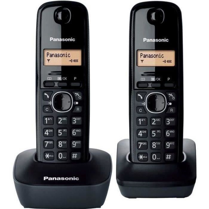 Panasonic KX TG1612FRH Duo Téléphone Sans Fil Sans