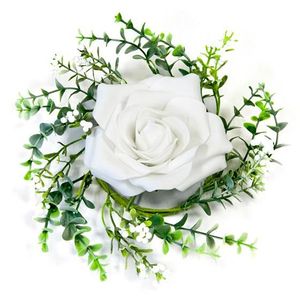 Centre De Table Mariage Achat Vente Pas Cher DÉcoration De Table Centre Rose Blanche Et Feuillage X1 Ref