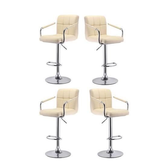 2 Pcs Beige Bar Chaise De Tabouret 4AqjLR53