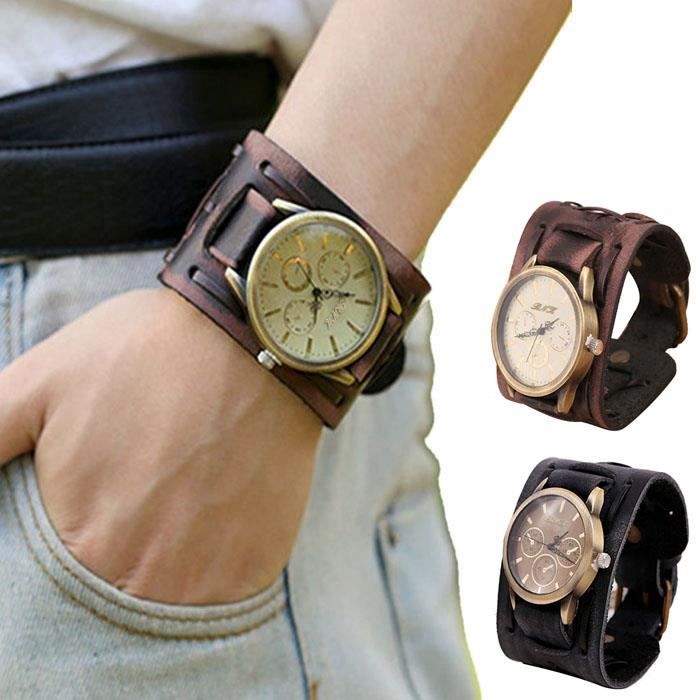 Punk Rock Rétro Brown Bracelet Grand Style 115060808bn Large htsdrQC