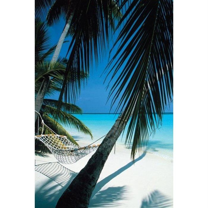 Poster plage sous palmier (Maxi 61 x 91.5cm)   Achat / Vente TABLEAU