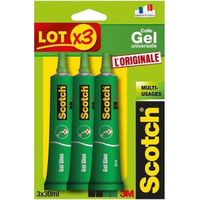 COLLE - PATE ADHESIVE SCOTCH - Lot de 3 tubes de colle gel universelle - COLLE - PATE ADHESIVE SCOTCH - Lot de 3 tubes de colle gel universelle -