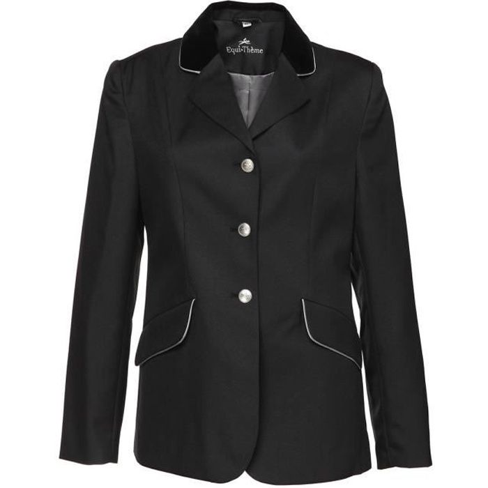 EQUI-THEME Veste de concours Equitation - Femme - Noir / Argent