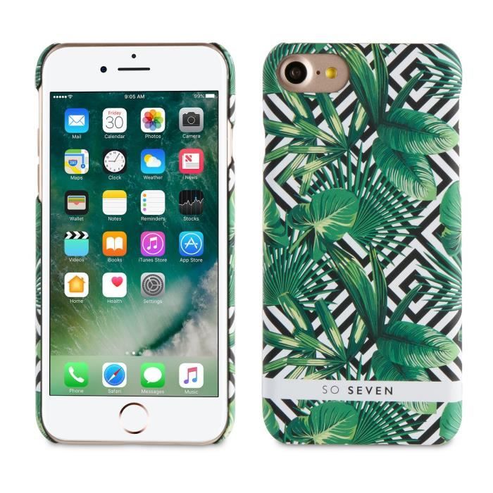 SO SEVEN Bundle JUNGLE PALMIER Coque + POWERBANK 2600 IPHONE 7