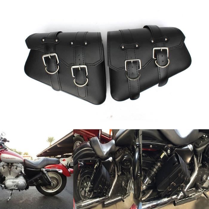 2x sacoche de selle de moto sac lateral en pu cuir pour 2x sacoche de selle de moto sac lateral en pu cuir pour