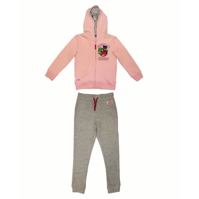 PYJAMASQUES Ensemble Jogging avec Gilet à Capuche - Enfant Fille - Rose