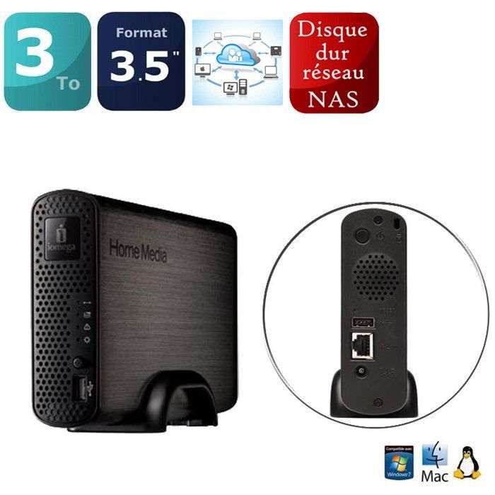 Iomega Media NETW Home 3000 Go   Achat / Vente DISQUE DUR EXTERNE