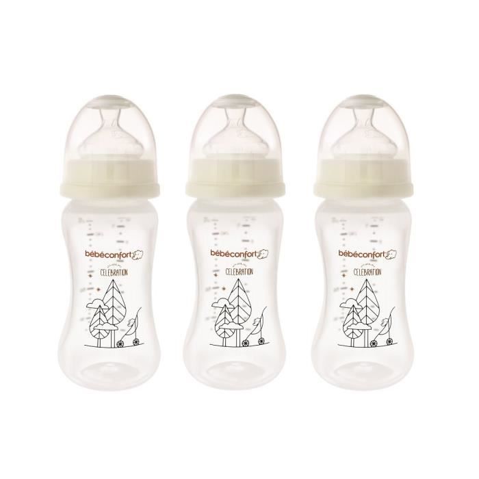BEBE CONFORT lot de 3 biberons maternity 270ml - Edition Celebration