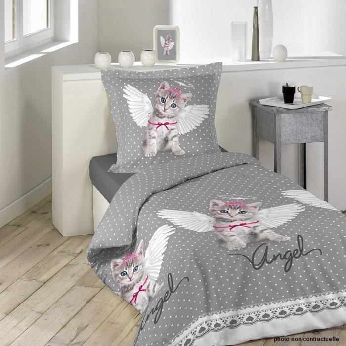Parure Housse De Couette 140x200 Cm Chat Mon Ange Achat Vente Housse De Couette Et Taies Parure 140x200 Cm Chat Mon Ange