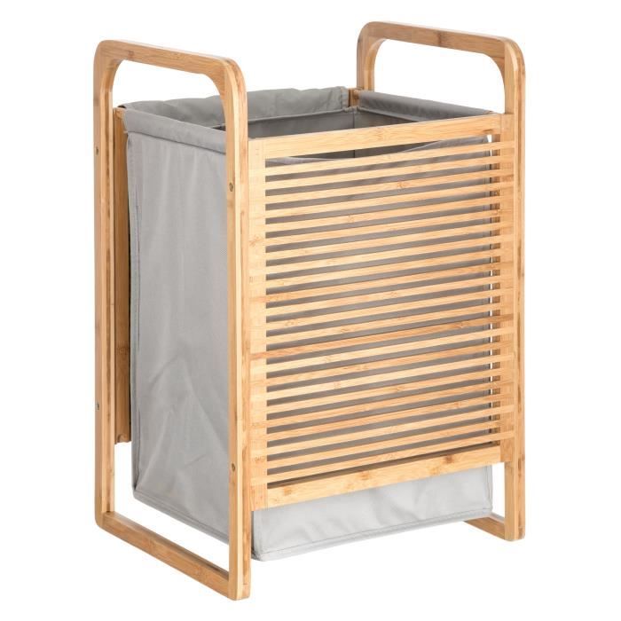 Panier linge en bambou Latte - Gris
