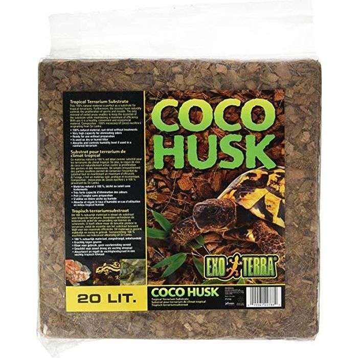 EXO TERRA Substrat Coco Husk 20 L - Pour terrarium de climat tropical ou semi-tropical