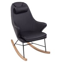 FAUTEUIL GARROD Fauteuil à bascule - Simili noir - Scandina FAUTEUIL GARROD Fauteuil à bascule - Simili noir - Scandina