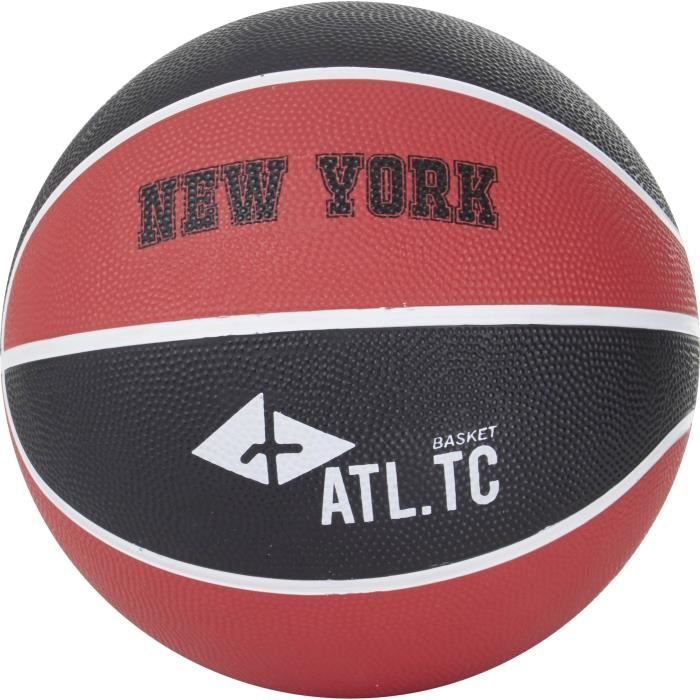 ATHLI-TECH Ballon de basket-ball New York - Taille 5 - Noir et rouge