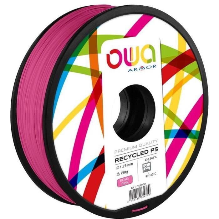 OWA Bobine de Filaments pour imprimante 3D - PS - Rose