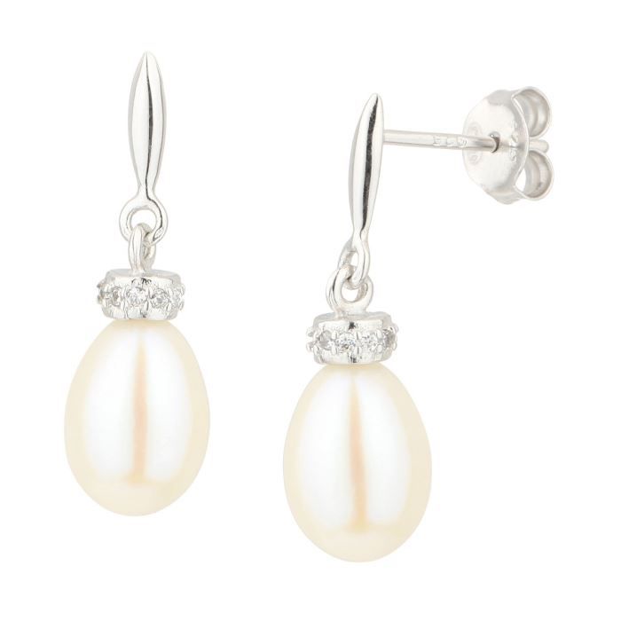 NACRE DE PERLE Boucles Oreilles Argent 925°