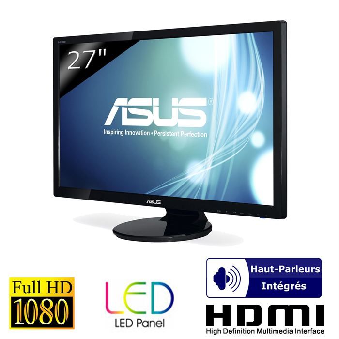 Ecran LED 27 Full HD   Résolution 1920 x 1080   Temps de réponse