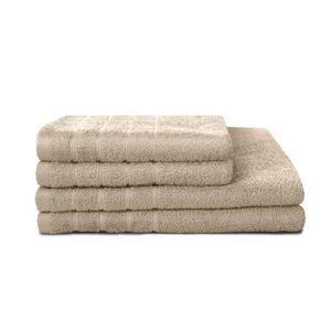 SERVIETTES DE BAIN LOVELY HOME Lot de 4 pièces Eponge 100% Coton Coul