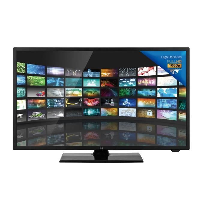 DUAL Téléviseur LED Camping Car Full HD 24'' - 12V - Noir