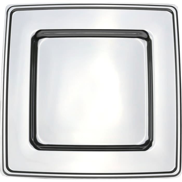 Lot de 4 sous assiettes carrées - 30 x 30 cm - Argent