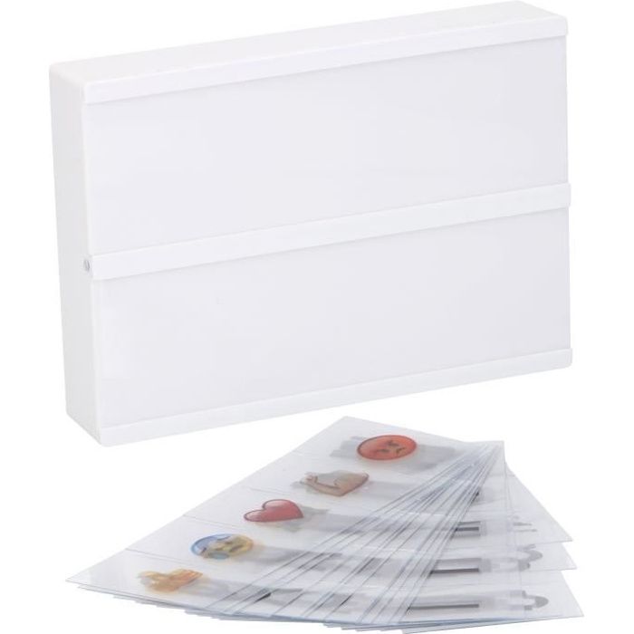Boîte lumineuse à message Lightbox - Format A5 - 21 x 15 x 4 cm - 8 LED avec 100 caractères - Blanc
