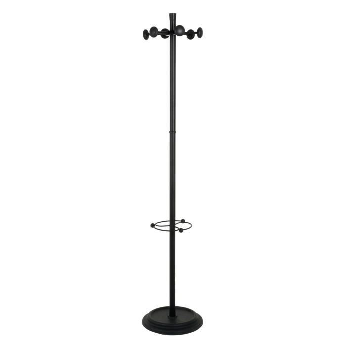 Porte-manteau Paul - Acier et caoutchouc dur - Ø37x180 cm - Noir