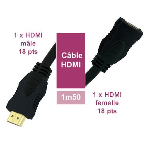 LINEAIRE XVHD51C Câble HDMI mâle/femelle 1m50