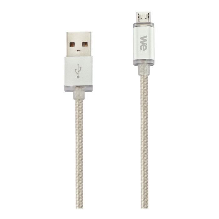 WE Câble USB et micro USB - Nylon - 1 mètre - Or