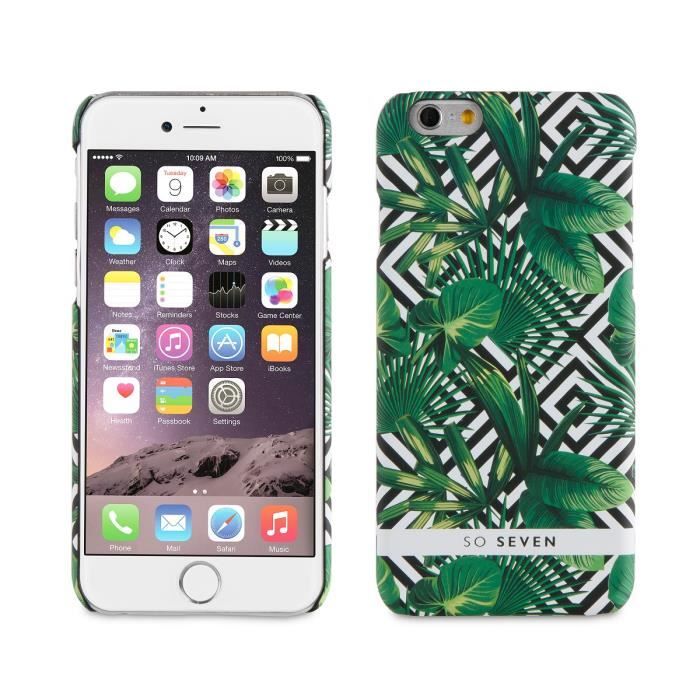 SO SEVEN Bundle JUNGLE PALMIER Coque + POWERBANK 2600 IPHONE 6/6S