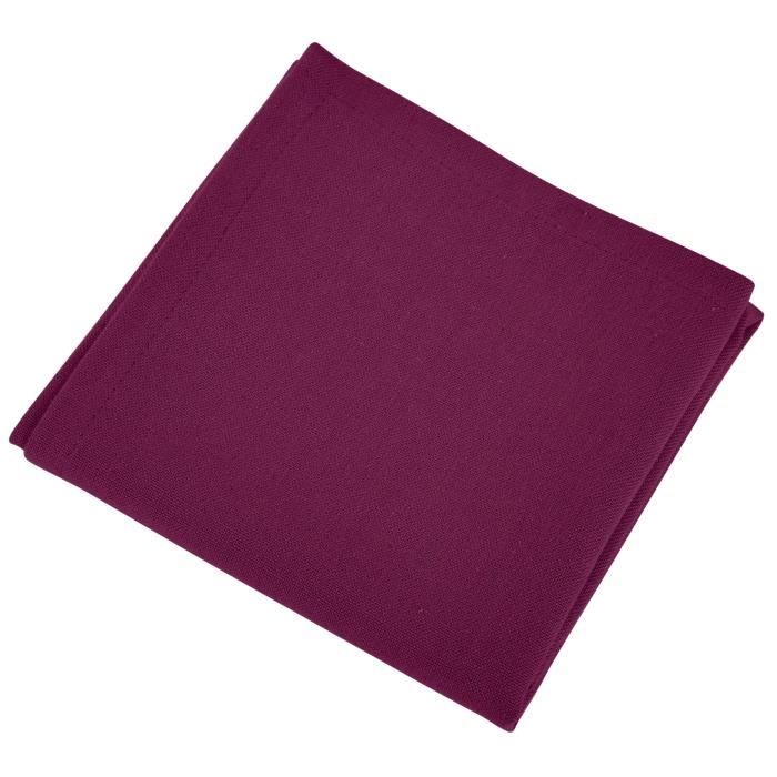 VENT DU SUD Lot de 12 serviettes de table YUCO - Violet cassis