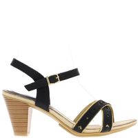 SANDALE - NU-PIEDS Sandales noires à talon de 7,5cm brides fines avec SANDALE - NU-PIEDS Sandales noires à talon de 7,5cm brides fines avec