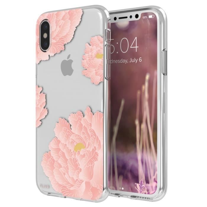 Coque iPlate Rose Peonies pour iPhone X