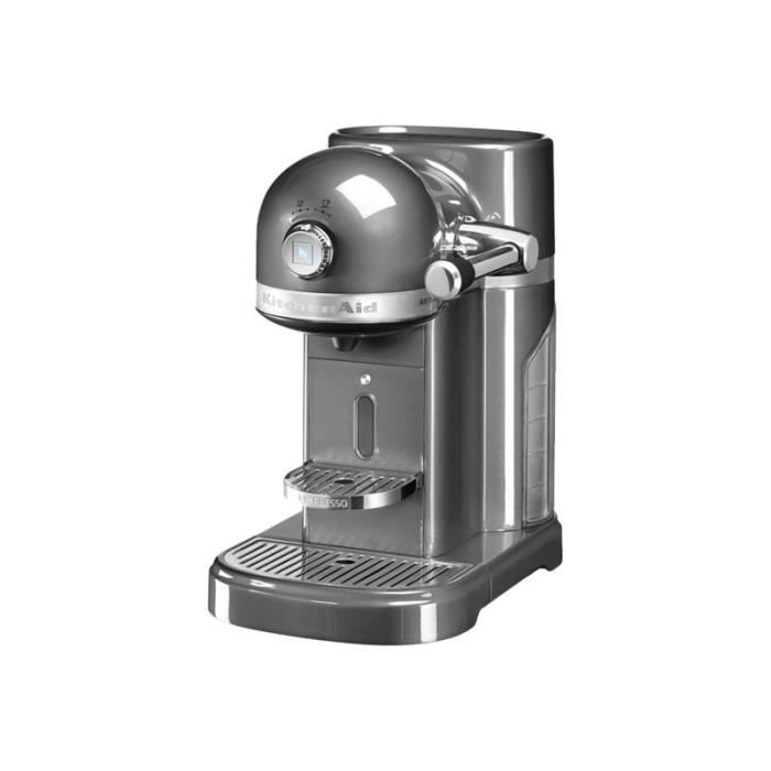 KITCHENAID Machine à café Nespresso - 5KES0503EMS/5 - Métal coulé - 19 bars - 1160 W - 1,4 L - Gris étain