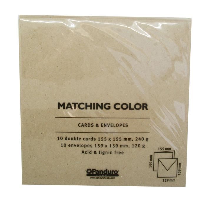 PANDURO Cartes Enveloppe - Carré Naturel